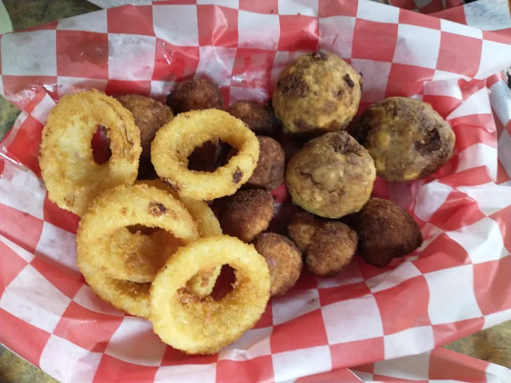 Boudin Balls Onion Rings Mushrooms Appetizer